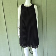 HALSTON HERITAGE Black Accordion Pleated Dress 8