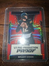 Leaf Metal Brady Cook Red Prismatic Pre-Production Proof 1/1 Football Card