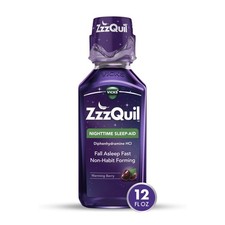 Vicks ZzzQuil Nighttime Sleep Aid Liquid, Diphenhydramine HCI 50mg,12 Fl oz