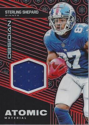2019 Panini Obsidian Atomic Electric Etch Orange #17 Sterling Shepard Jersey /50