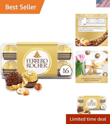 Deluxe Hazelnut Milk Chocolate Gift Box, 16 Individually Wrapped Pieces, 7 oz