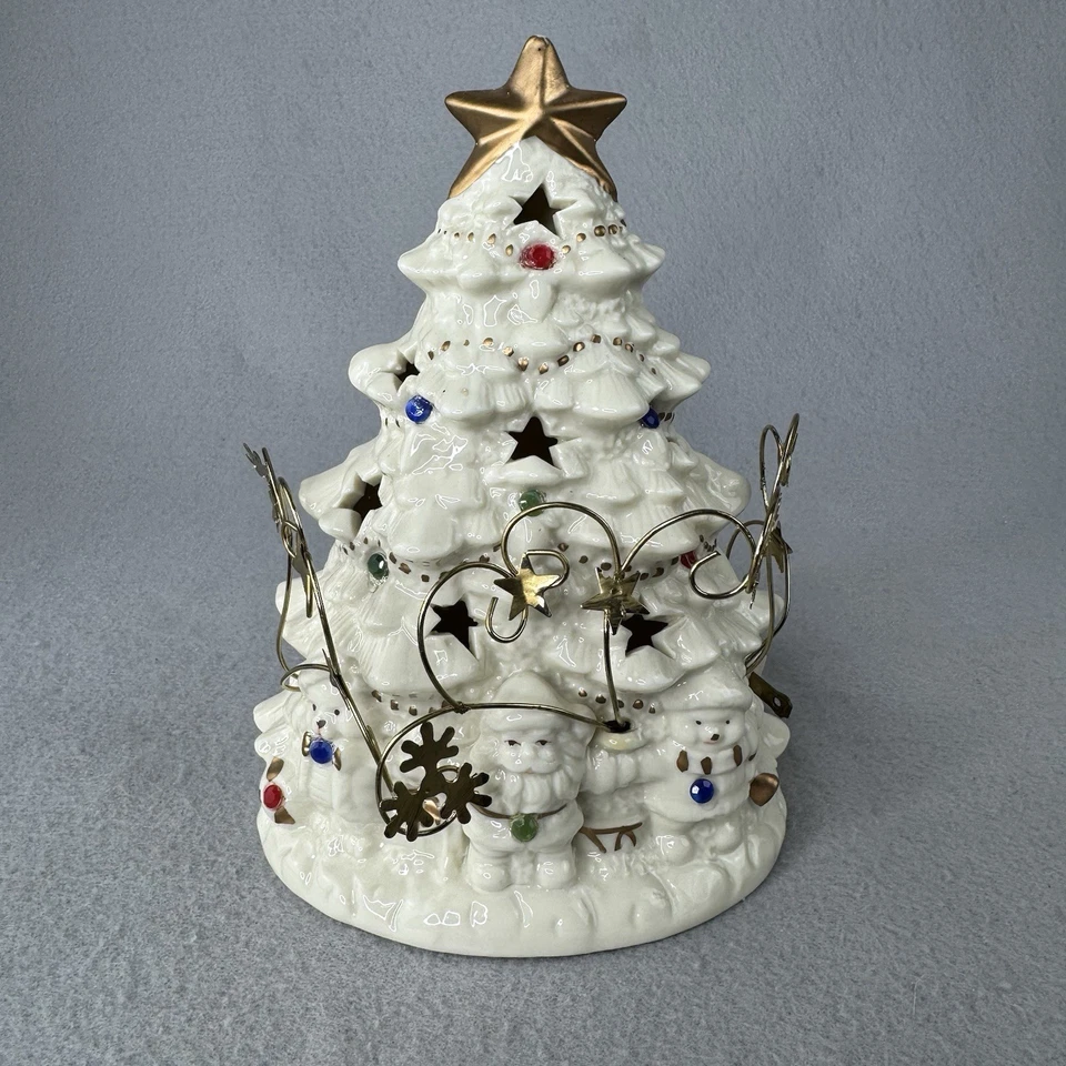 Vintage Porcelain Christmas Tree Lighted w/ Box 7" - Image 3 of 4