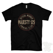 OFFICIAL MEMBER MAJESTY 125 OWNERS CLUB T-SHIRT motorcycle biker gift retro logo