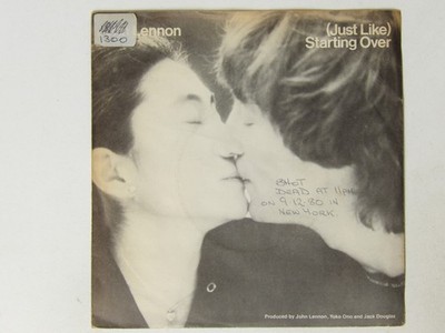 John Lennon: (Just Like) Starting Over    1980   EX+   7''  (writing on sleeve)