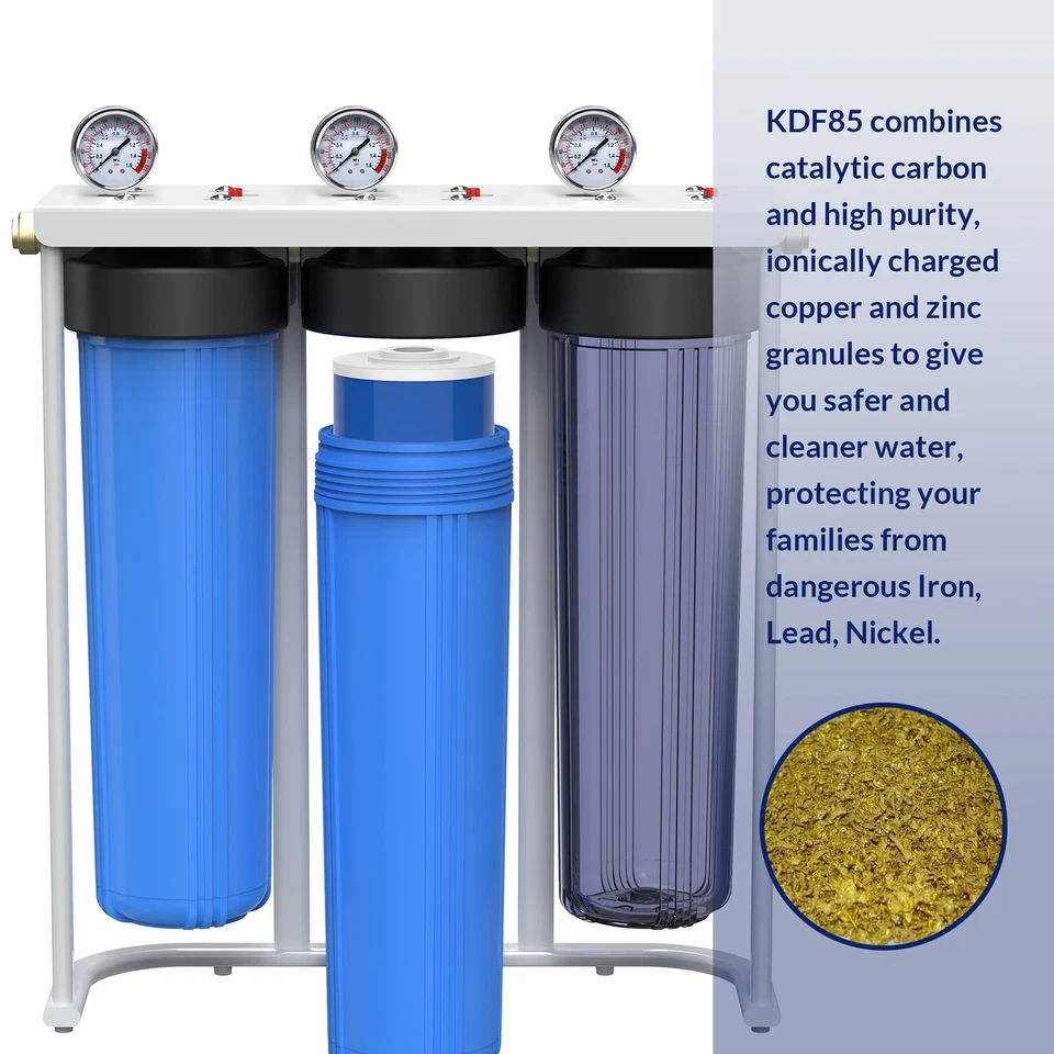 1-6 Pack 20"x4.5" KDF GAC Big Blue Whole House Water Softener Filter Replacement - Image 4 of 4