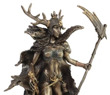 Hel Antlered Goddess of Dead / Death Viking Norse Mythology Statue Bronze Finish
