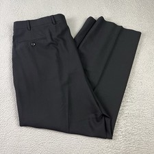 Vintage Armani Collezioni Pants Mens 40x30 Black Pleated Wool Trousers