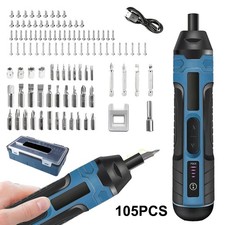 105IN1  Mini Cordless Electric Screwdriver Pen USB-Charge Power Precision Set UK