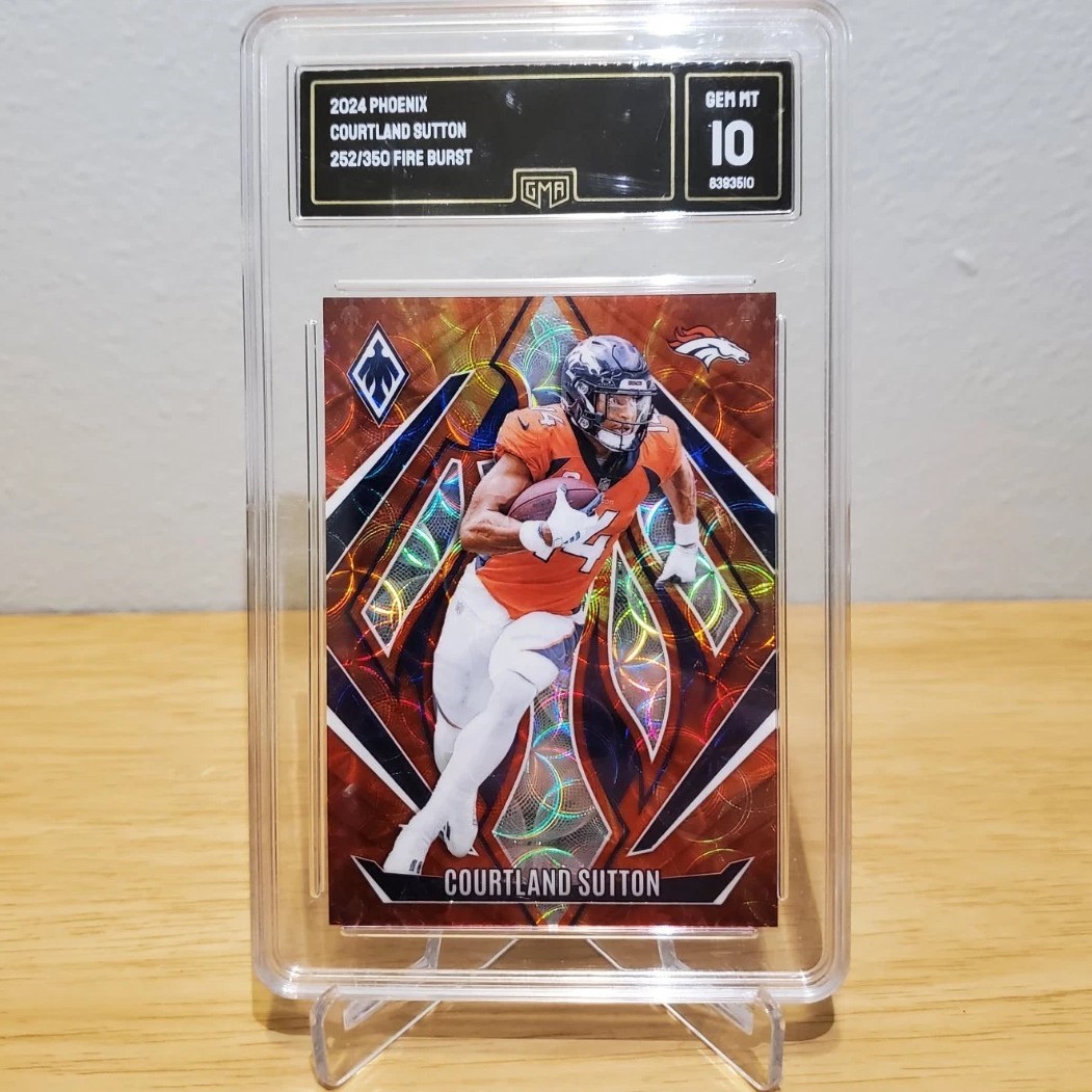 Panini 2024 Phoenix Courtland Sutton #29 Fire Burst /350 GMA 10 Denver Broncos