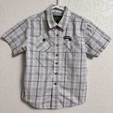 Dixxon Flannel Shirt Boys Small Gray Plaid Pearl Snap DFC Youth Division