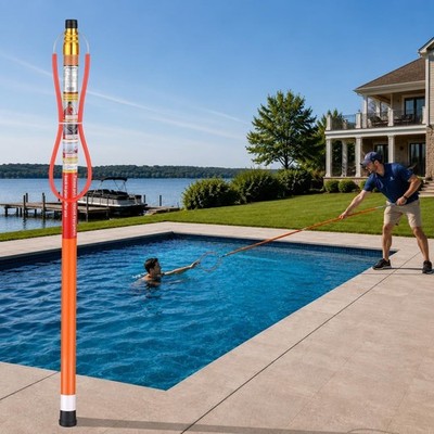 15ft Pool Safety Hook for Poles, Pool Rescue Hook, Life Hooks for Pools, Exte...