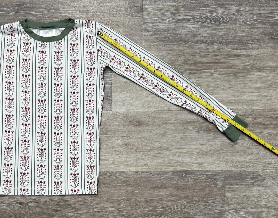 LAKE Long Sleeve Pima Cotton Long-Long Pajama Set in Red Floral Soft Kids Size 3 - Image 4 of 4
