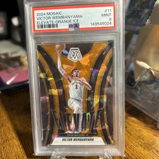 2024 PANINI MOSAIC ELEVATE ORANGE ICE #11 VICTOR WEMBANYAMA 06/49 PSA-9