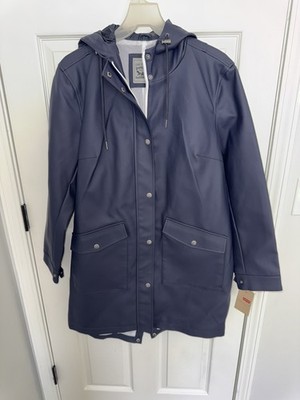 NWT Levi Strauss Hooded Rain Parka Jacket Water Resistant L Women s