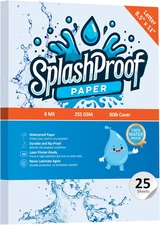 Printer Paper - 8.5" x 11", 8 Mil Waterproof Paper, Laser Printer & Copy Mach...