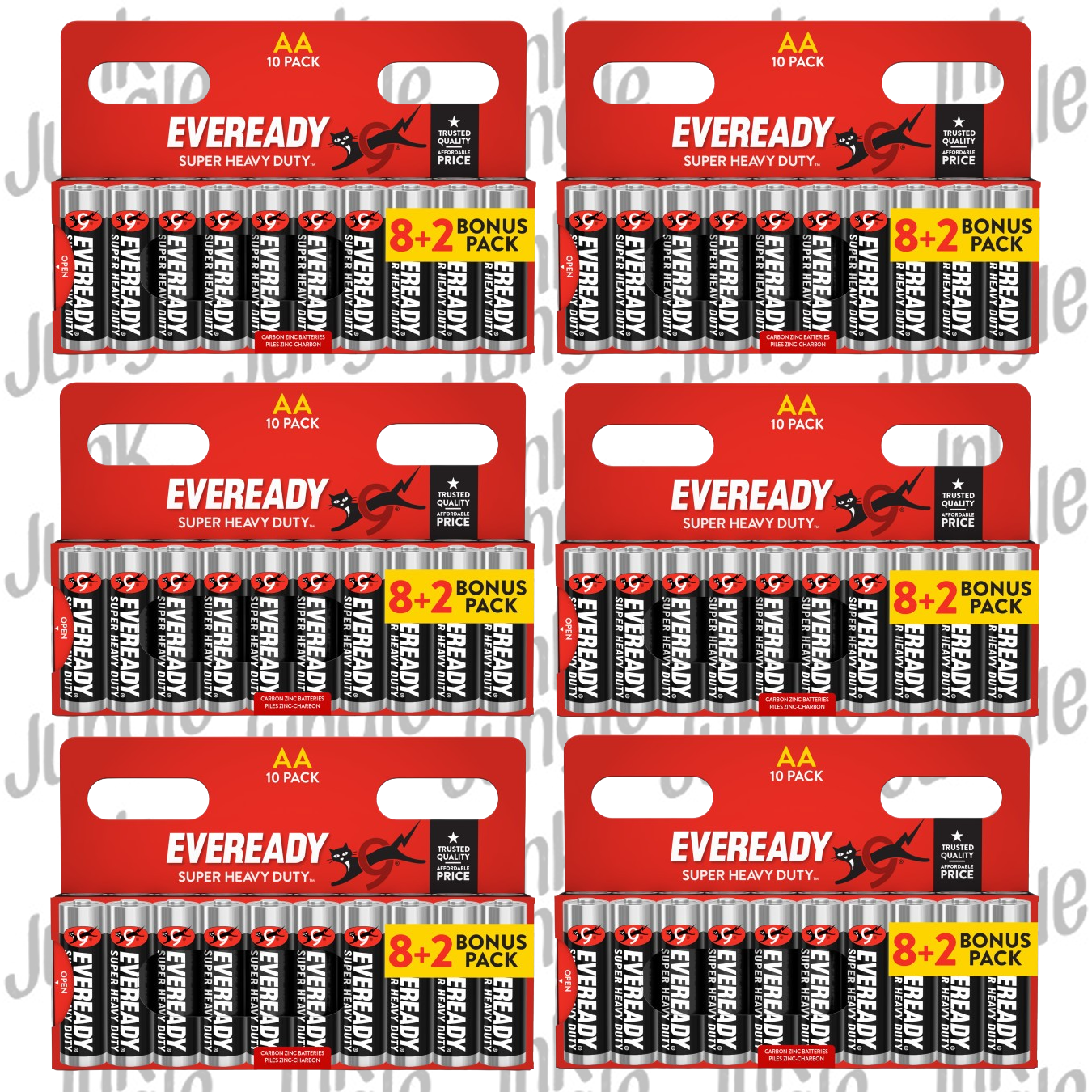 Pack of 60 Eveready Super Heavy Duty AA Zinc Batteries Portable Radios & Speaker - Image 4