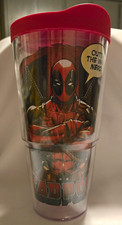Tervis Marvel Deadpool 16 fl oz Clear Plastic Tumbler w/ Red Lid