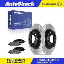 Rear Drilled Slotted Brake Rotors Ceramic Pads for 2013-2016 Dodge Dart