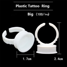 100pcs Microblading Tattoo Eyebrow Ink Pigment Holder Rings Cup Container Tools