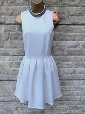 Image of New Tag £54.99 Ladies Superdry Cream Premium Jewel Skater Dress UK S