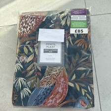 Branded Woodland Pheasant pencil pleat curtains 90x54” 228x137cm - Navy