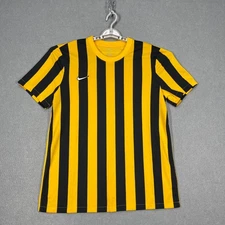 Nike Dri-FIT Jersey Mens Large Yellow Black Striped Soccer Referee Blokecore