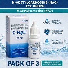 C-NAC Eye Drops, N-Acetyl-Carnosine Eye Drops -10 ml  Long Exp 2027 PACK OF 3 