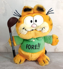 Vtg Golfing Garfield the Cat FORE Shirt 9" Dakin Plush Stuffed Animal Golf Club