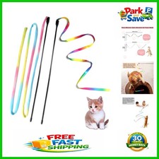 Delightful Rainbow Cat Wand Toys - 2-Pc Interactive Teaser Set for Indoor Play