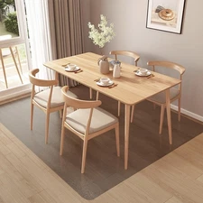 Floor Mats for Home, 5'×7' Translucent Black Vinyl Area Rug for Under Dining ...