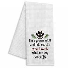 zcyhtqp I'm a Grown Adult and I Do Exactly What My Dog Wants, Funny Kitchen T...