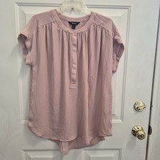 Simply Vera Vera Wang Dusty Rose Cap Sleeve Curved High Low Hem Women's Size L