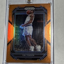 Panini Prizm #9 Obi Toppin New York Knicks Orange Prizm /49 Basketball Card