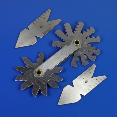 Screw thread pitch cutting gauge tool set 3pcs center gage 60° Inch & Metric set