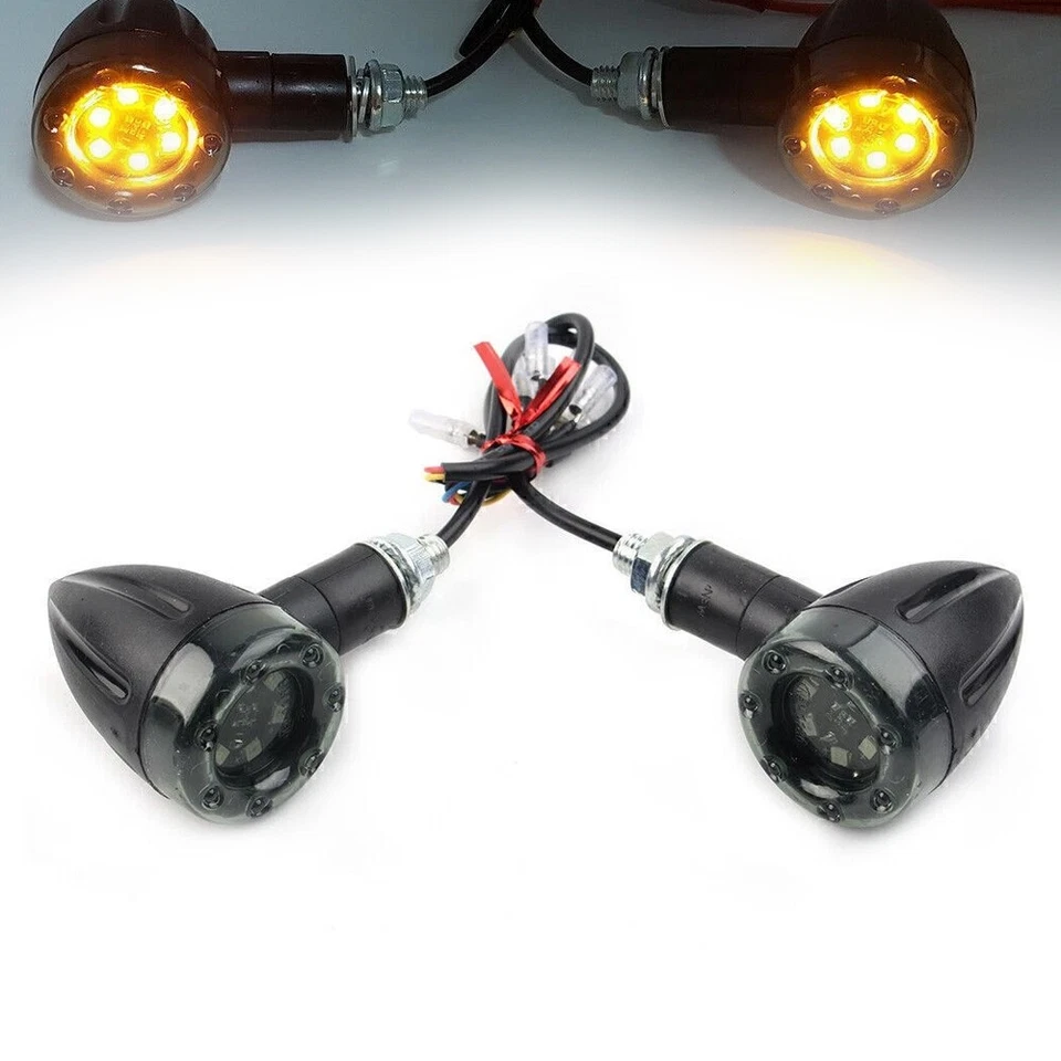 4Pcs Motorcycle 12V LED Bullet Brake Blinker Turn Signal Tail Light General Foto 2 de 4