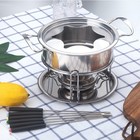 10-Piece Set Stainless Steel Chocolate Melting Pot Cheese Fondue Set Kitchen