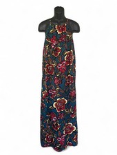 Ann Taylor LOFT Paradise Floral Halter Linen Blend Maxi Dress Size S