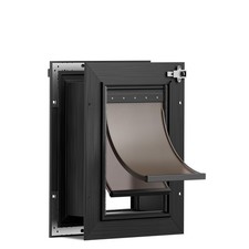 2-Flap Cat Door for Wall, All Aluminum Small Doggy Door, Pets Up to 22 LB