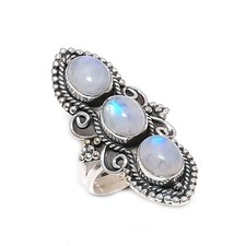 Moonstone Gemstone Handmade 925 Sterling Silver Jewelry Ring Size-7,8,9,10