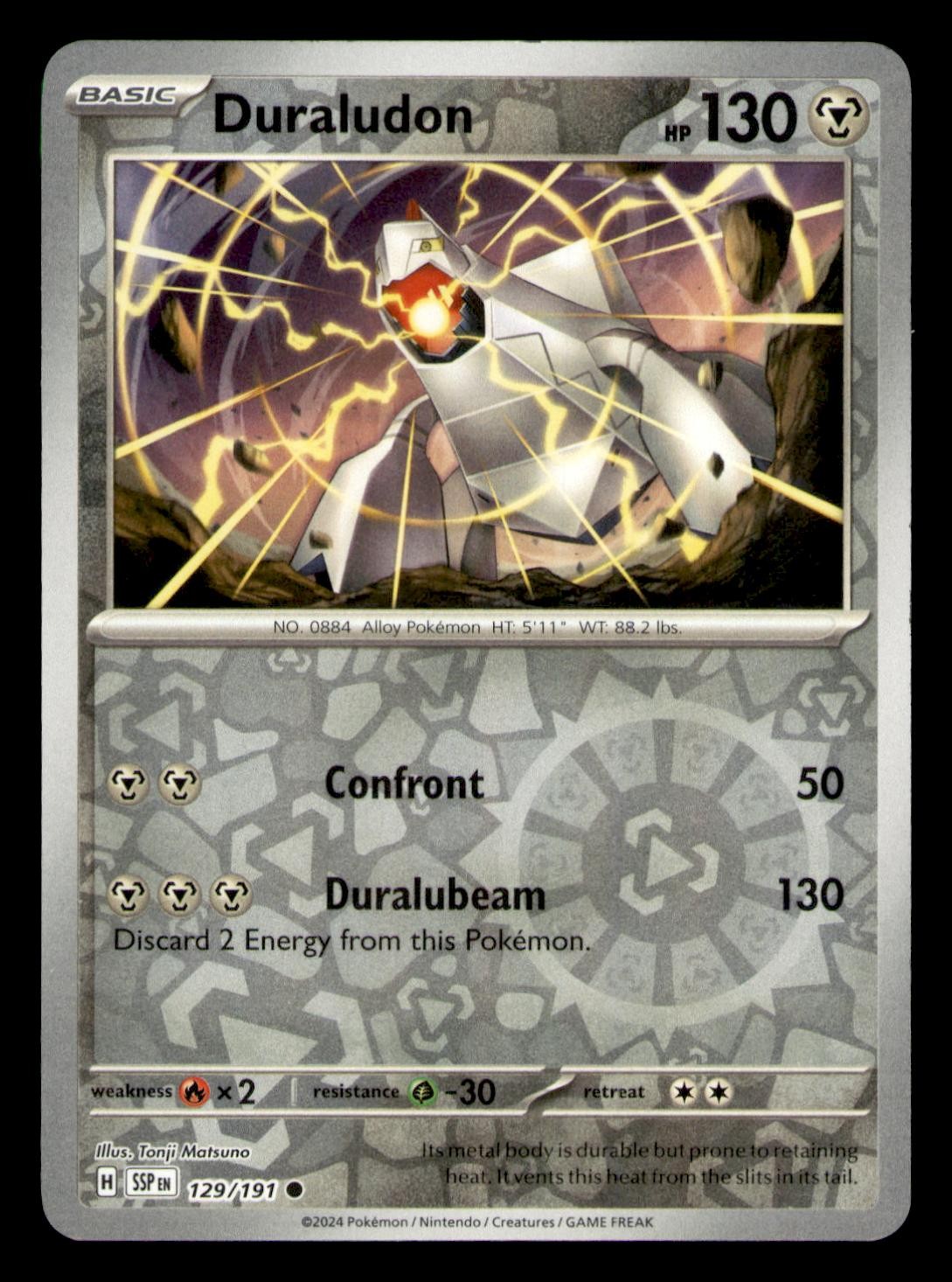 Duraludon 129/191 Common Surging Sparks Pokemon Reverse Holo Near Mint