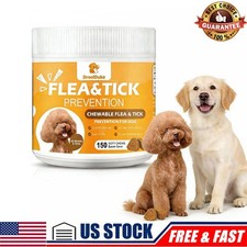 Natural Flea Tick Prevention Chewable Tablets for Dogs,150 Chews Bacon Flavor