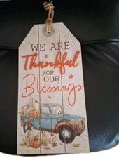 Thanksgiving Wall Sign - We Are Thankful For Blessings Harvest - Heavy Wood SALE