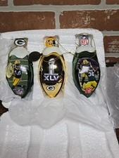 GREEN BAY PACKERS Bradford Exchange 3 piezas adorno campanas de fútbol coleccionables Navidad