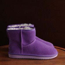 UGG Koolaburra Boot Girl SZ 4 Purple Koola Mini Zip Ankle Suede Winter Cozy NWOB