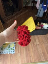 Red Fabric Hair Scrunchie Hair Tie, Round Elastic Ring, Suitable for Hair