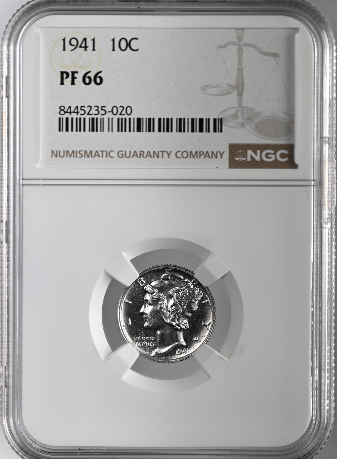 1941  10C  PROOF MERCURY SILVER DIME   NGC PF66  #8445235-020