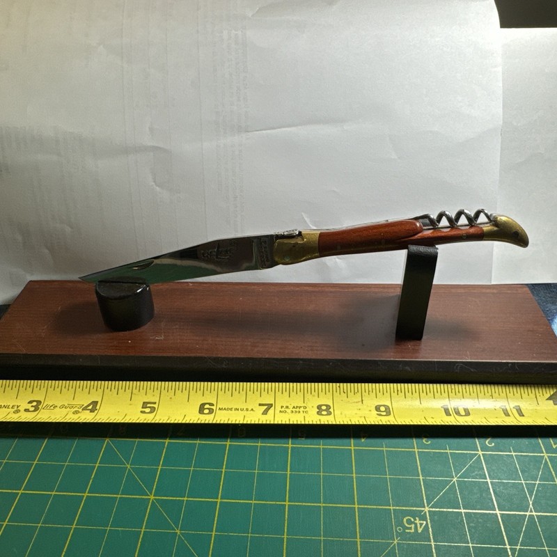 VTG LAGUIOLE GARANTE BEE CORKSCREW SHEPERDS CROSS RED HEART WOOD HANDLE KNIFE