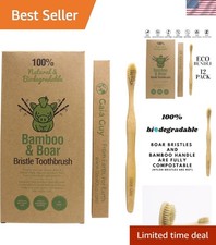 Natural Bristle Bamboo Toothbrush with Boar Bristles - Totally Biodegradable ...