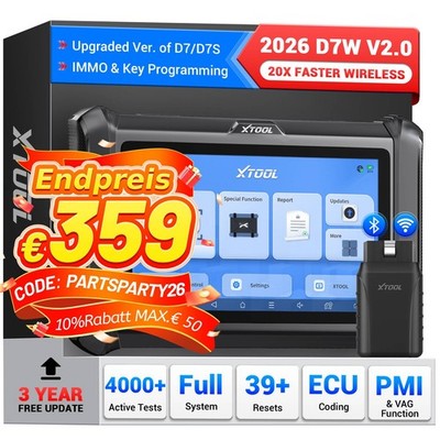 XTOOL D7W KFZ Bidirektional OBD2 Diagnosegerät Scanner Alle System ECU Codierung
