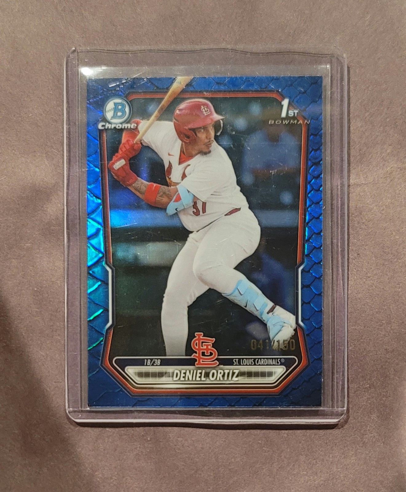 2026 Bowman - Chrome Prospects Deniel Ortiz- Blue Reptilian 41/150 , #BCP-22
